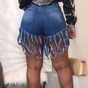 Shorts with fringe